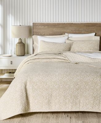 Charter Club Leaf Silhouette Oat 3-Pc. Quilt Set, King
