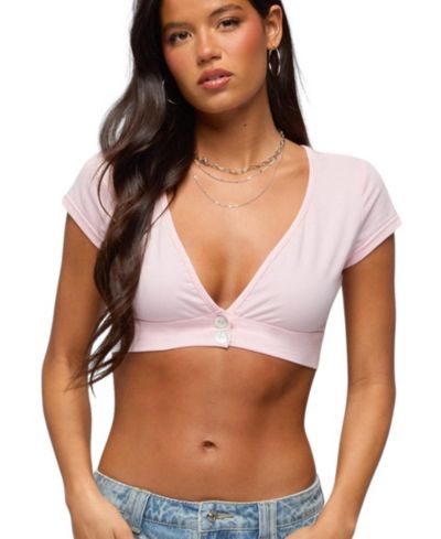 Edikted Women's Cecey Button Up Crop Top