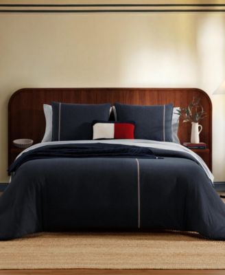 Tommy Hilfiger Selvage Twill Medium Warmth Yarn-Dyed Twill 3-Piece Comforter Set, Full/Queen