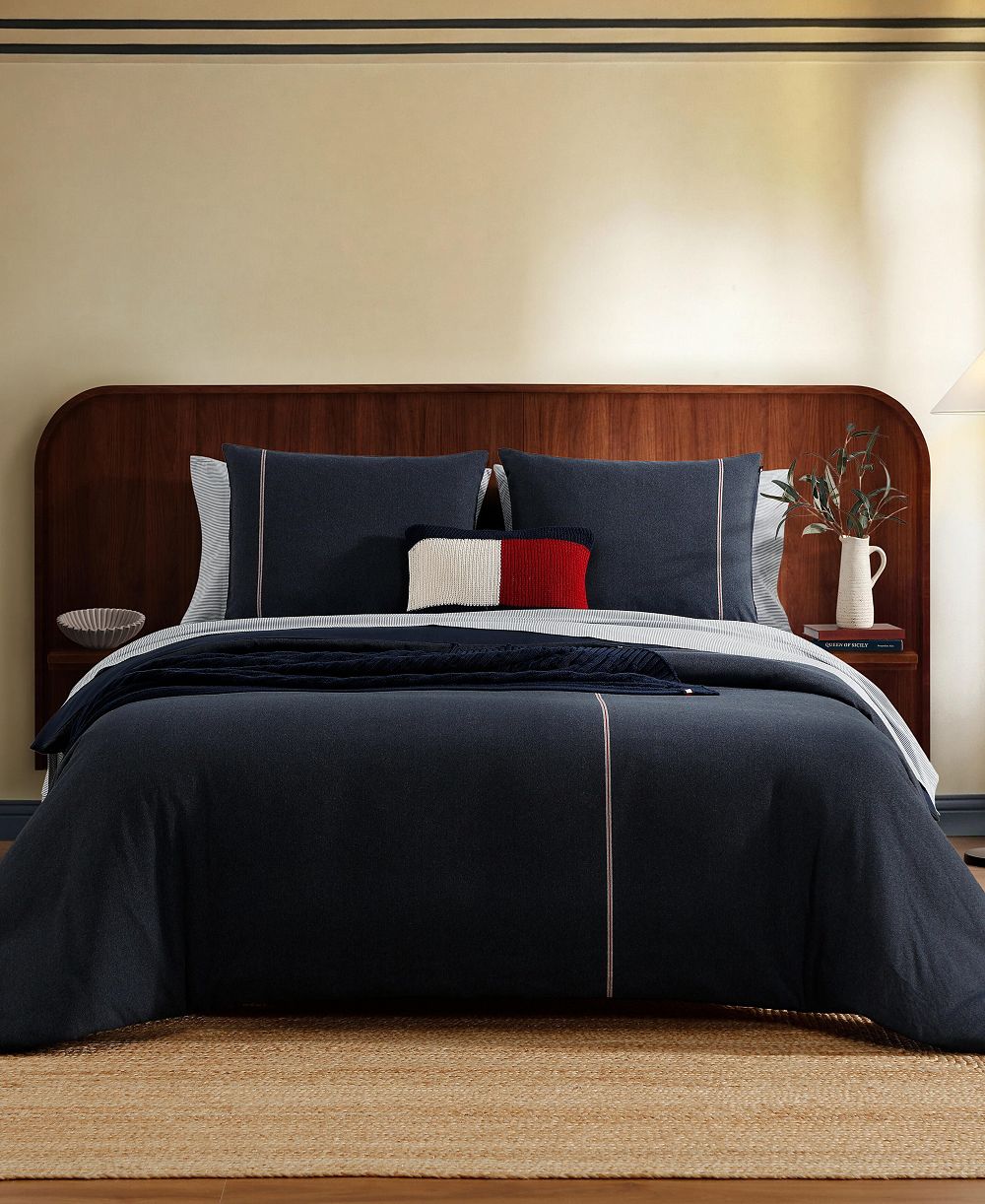 Tommy Hilfiger Selvage Twill Medium Warmth Yarn-Dyed Twill 3-Piece Comforter Set, King