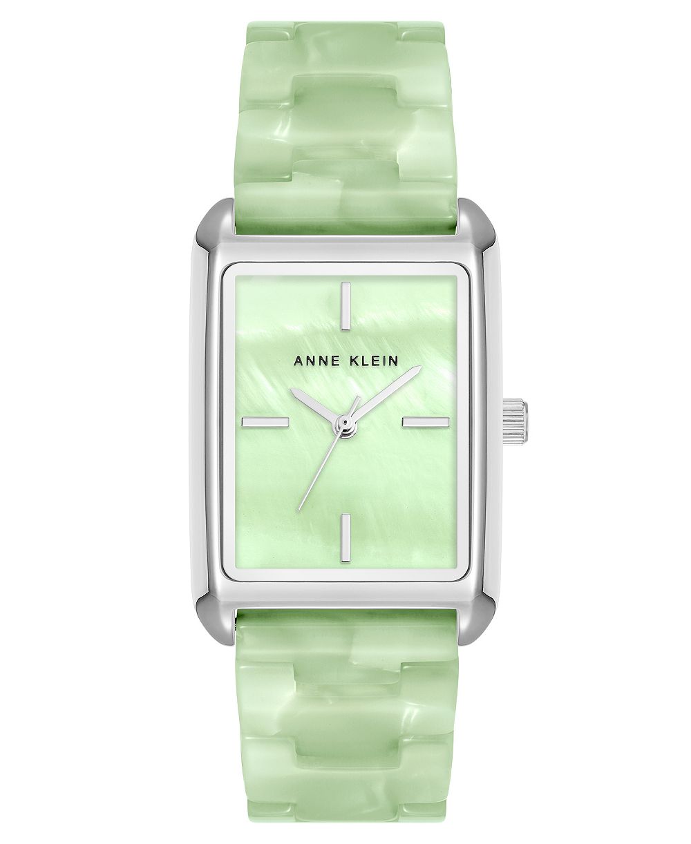 Женские кварцевые часы Anne Klein Mint Green Plastic Dial, 26mm x 38mm