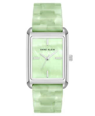 Женские кварцевые часы Anne Klein Mint Green Plastic Dial, 26mm x 38mm