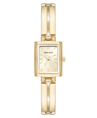 Женские часы Anne Klein Quartz Rectangle Gold-Tone Alloy Metal Bracelet Watch 16mm x 20mm