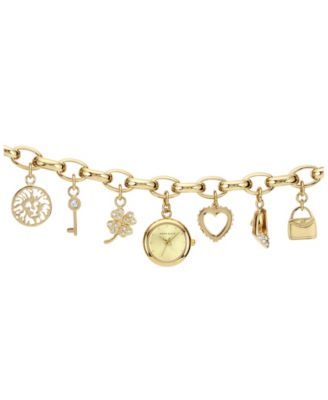 Часы Anne Klein Women's Quartz Gold-Tone Multi-Charm 20mm x 20mm
