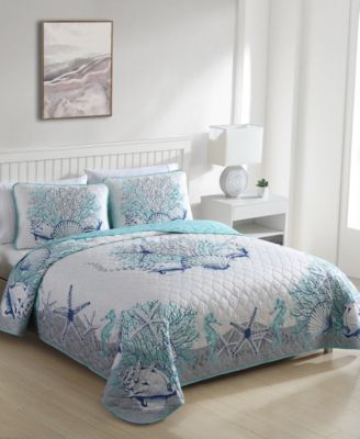 Caribbean Joe Coastal 3-Piece Quilt Set, King