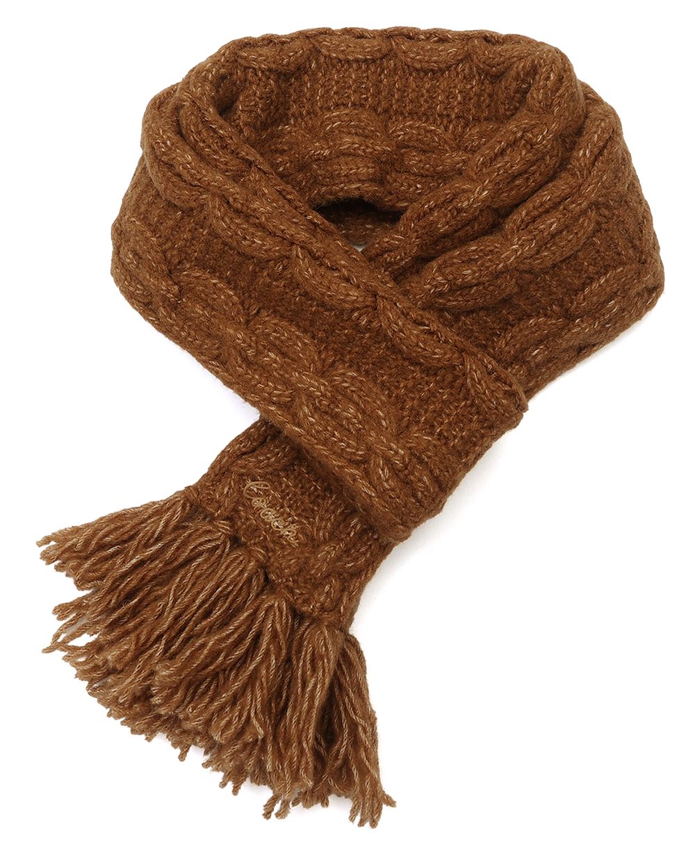 COACH Chain Cable Knit Fringe Scarf