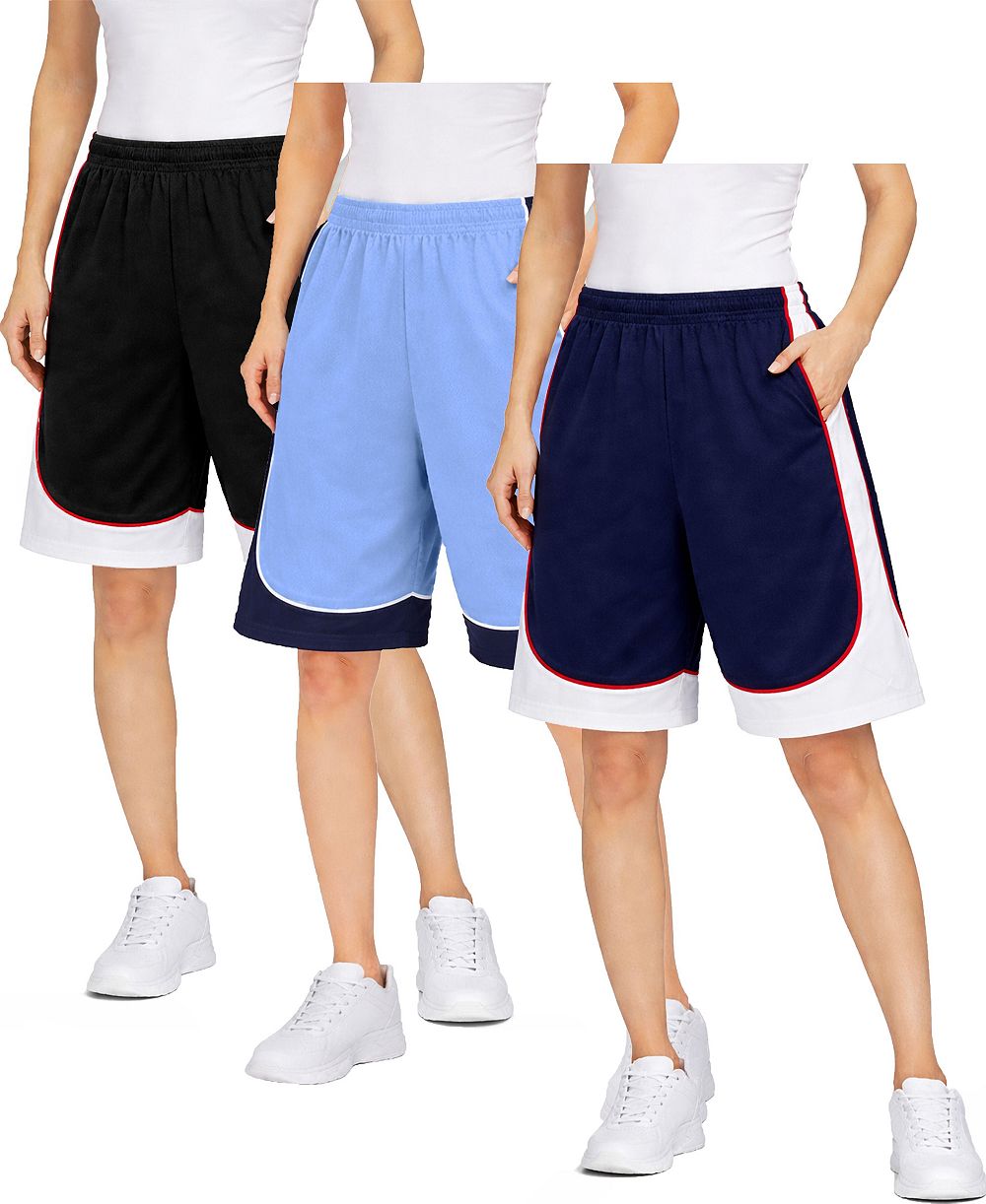 Jump Start Women's Loose Fit Moisture-Wicking Performance Shorts-3 Pack