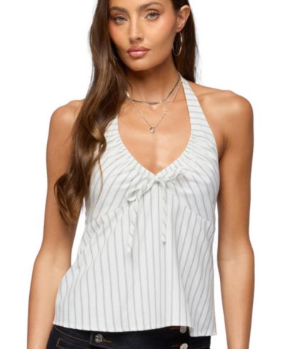 Edikted Women's Breya Striped Babydoll Halter Top