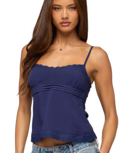 Edikted Women's Michal Eyelet Babydoll Tank Top
