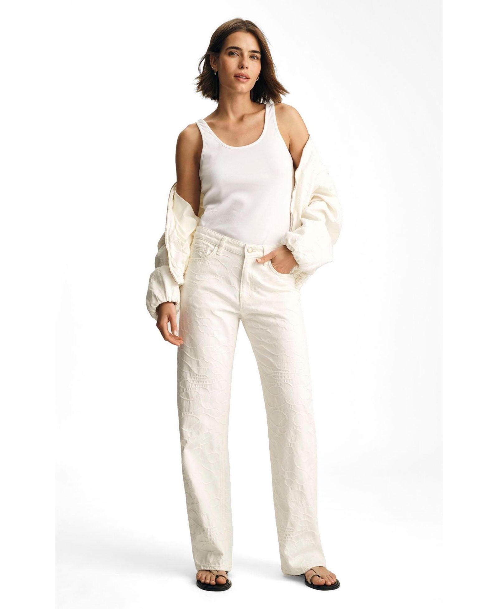 Mavi Jeans Women's Taylor High Rise Straight Leg In Beige Denim