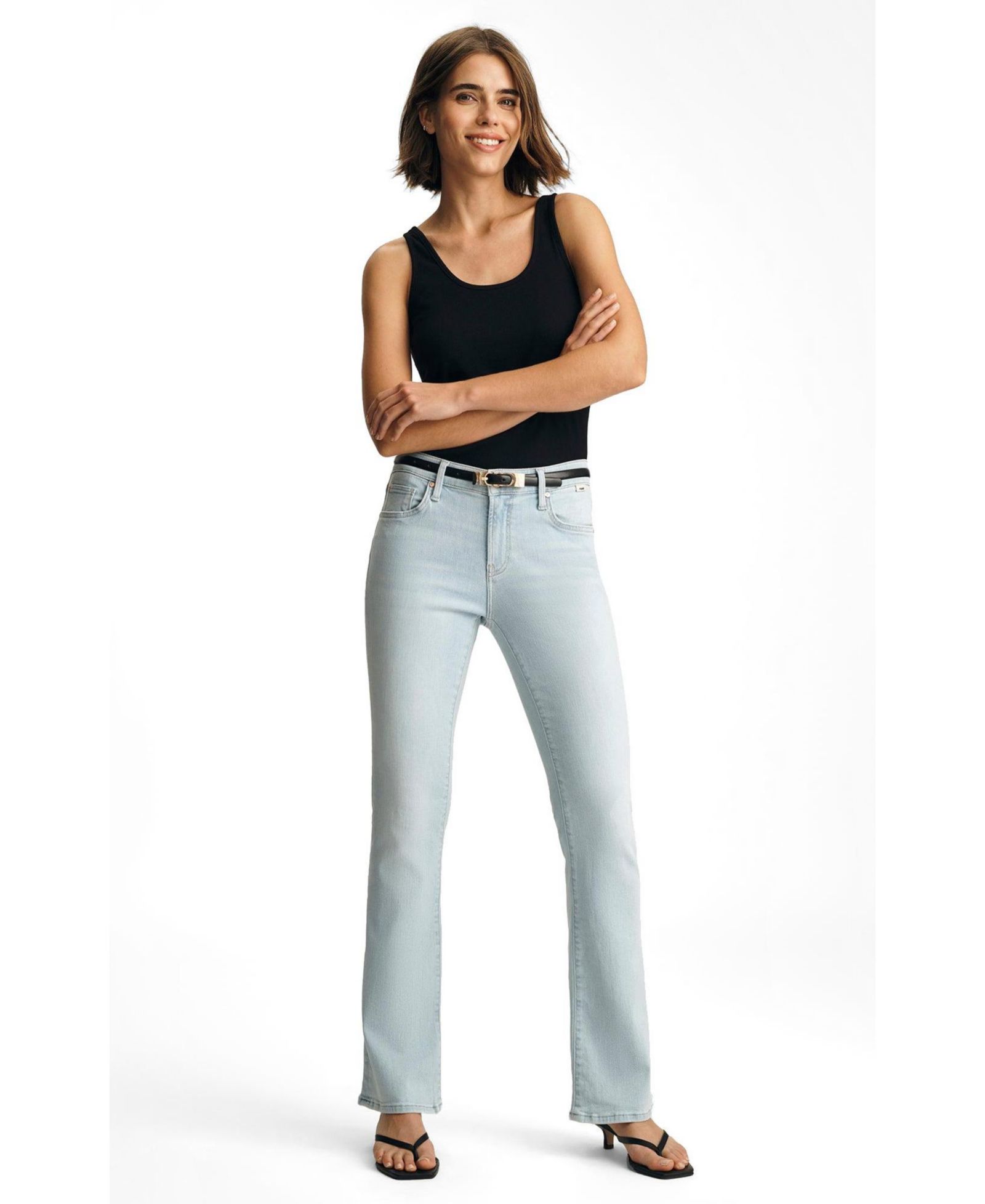 Mavi Jeans Women's Molly Mid Rise Bootcut Bootcut In Bleached Flex Blue