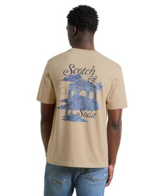 SCOTCH & SODA Мужская футболка с круглым вырезом и принтом Cloud Artwork