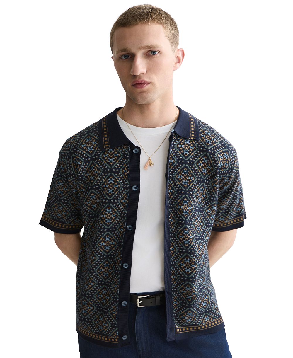 Мужская рубашка SCOTCH & SODA Jacquard Knitted Short-Sleeve
