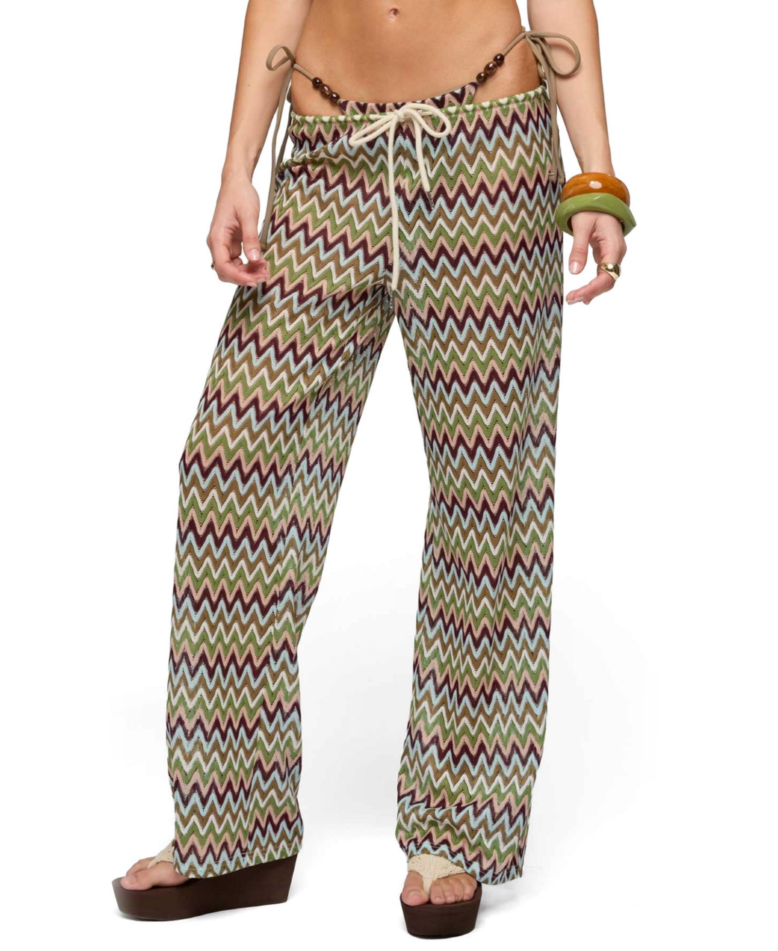 Edikted Women's Mindee Zigzag Crochet Pants