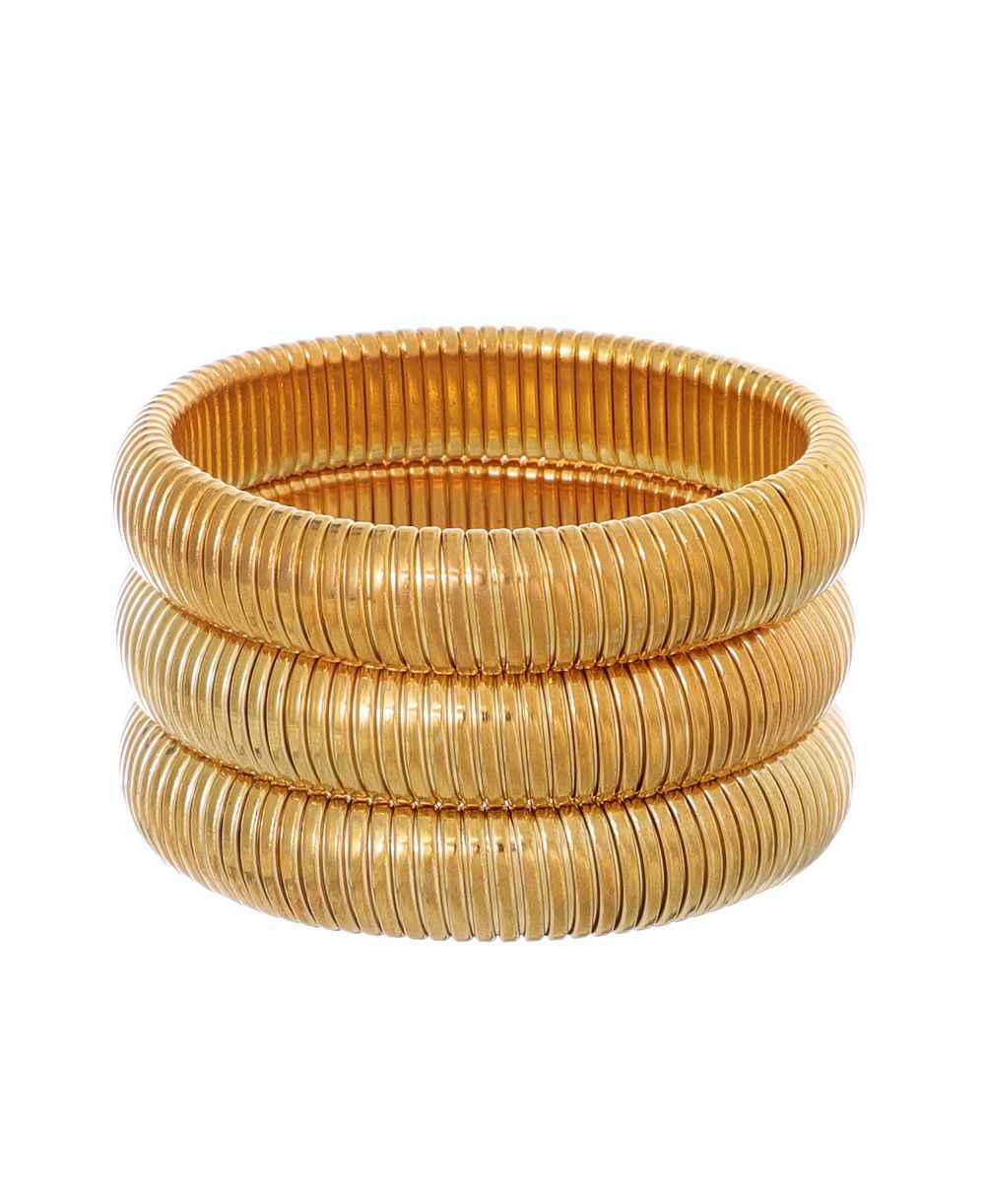 Набор из 3 эластичных браслетов ADORNIA Gold Coil Stretch