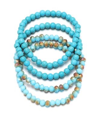 Набор из 4 растягивающихся браслетов ADORNIA Crystal Turquoise