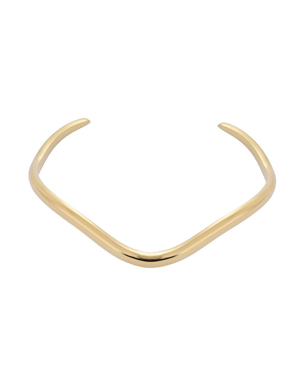 ADORNIA Tarnish Resistant Gold Wave Cuff Bracelet