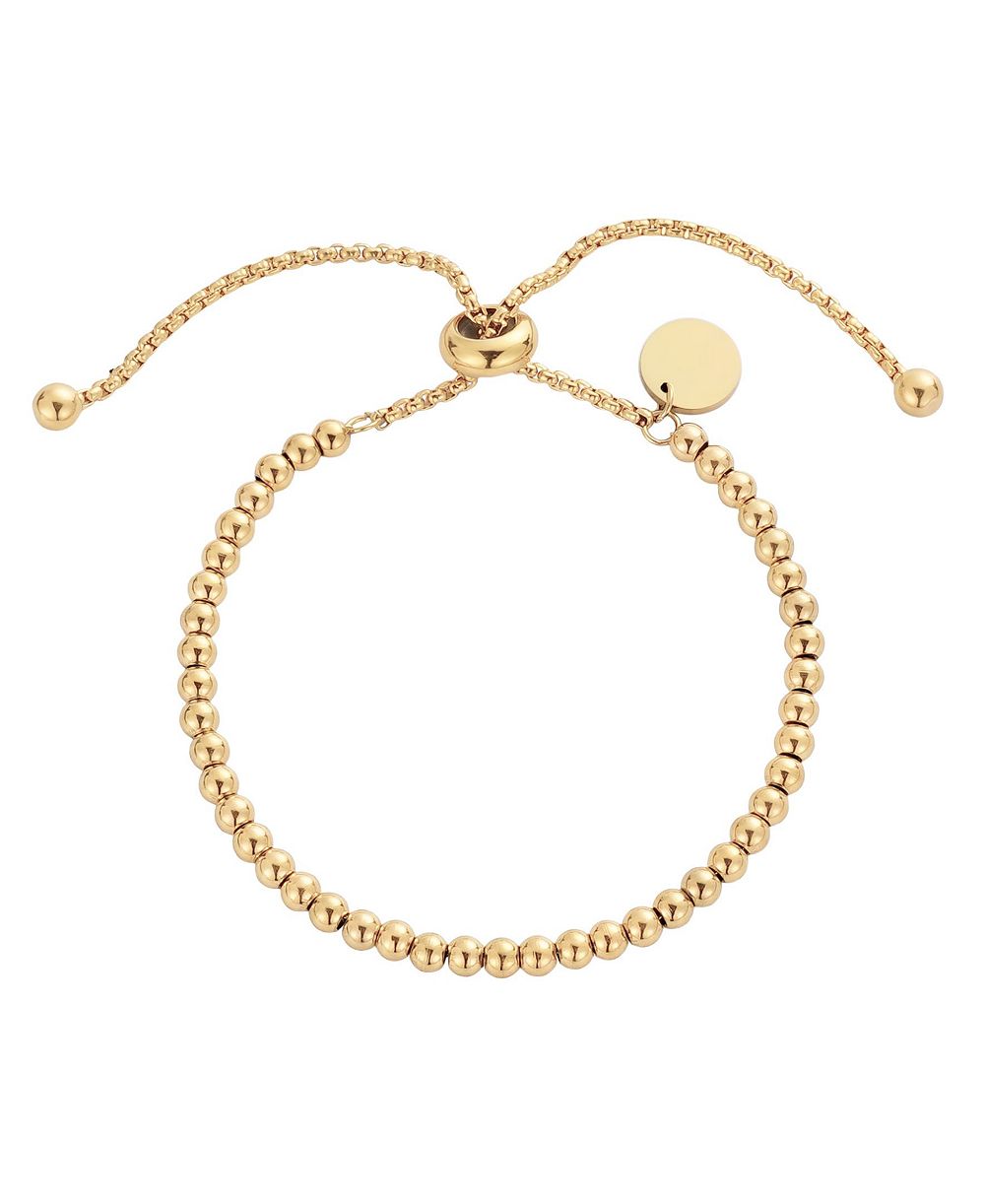 ADORNIA Tarnish Resistant Gold Beaded Bolo Bracelet