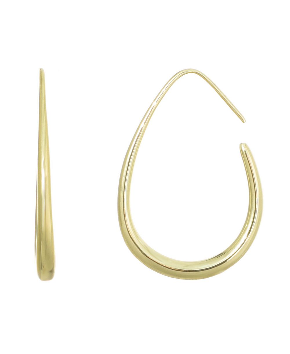 ADORNIA Gold Wire Drop Hoops with Stoppers Earrings
