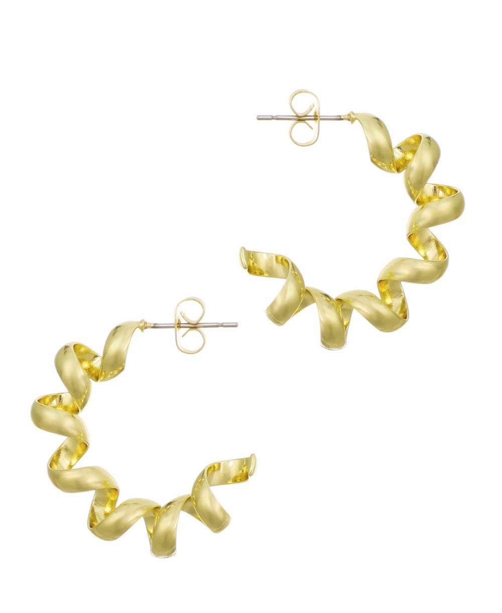 Золотые легкие серьги-кольца ADORNIA Gold Lightweight Coil Hoop