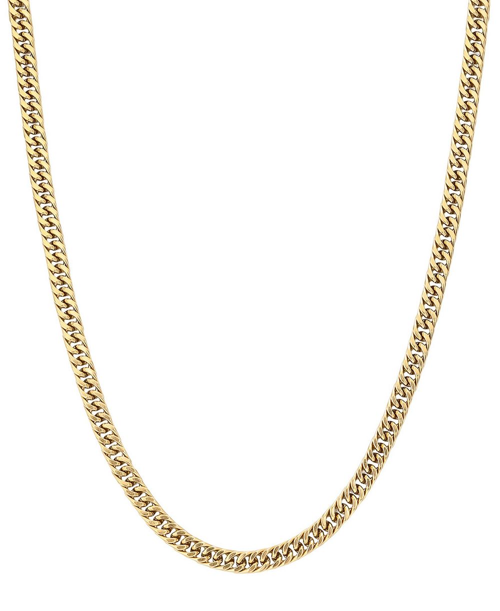 ADORNIA Men's Tarnish Resistant Gold 7mm Cuban Chain Necklace