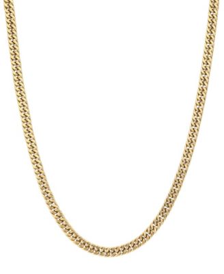 Мужское золотое колье ADORNIA Tarnish Resistant Gold 7mm Cuban Chain
