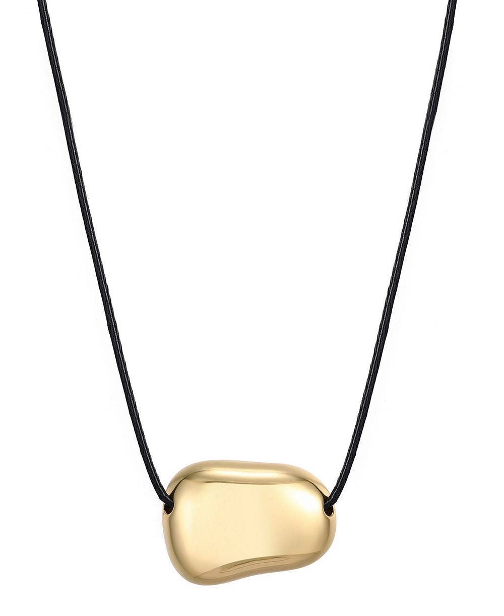 ADORNIA Gold Sliding Pebble on a Chord Necklace