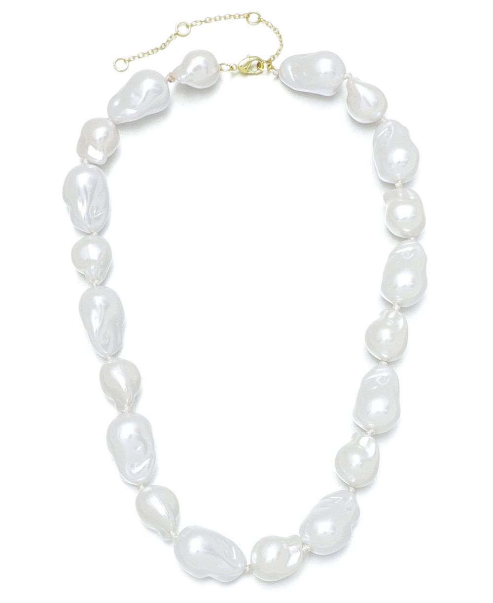 ADORNIA Gold-Plated Chunky Imitation Pearl Necklace