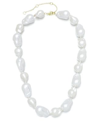 ADORNIA Gold-Plated Chunky Imitation Pearl Necklace