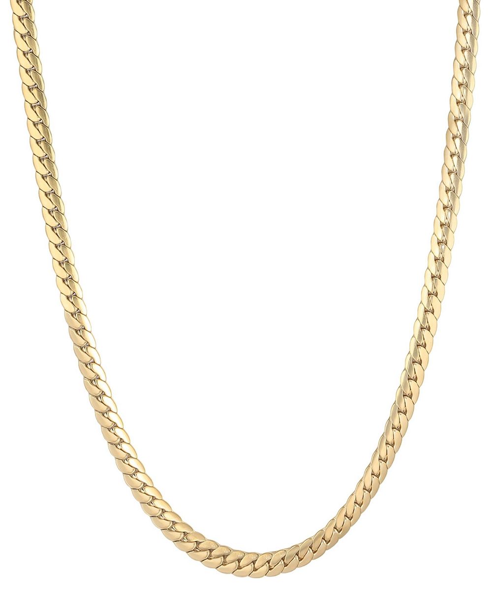 Золотая цепь ADORNIA Tarnish Resistant Gold Flat Curb Chain Necklace