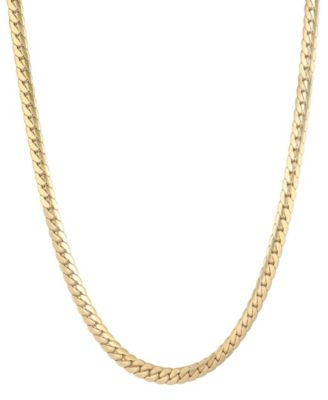 Золотая цепь ADORNIA Tarnish Resistant Gold Flat Curb Chain Necklace