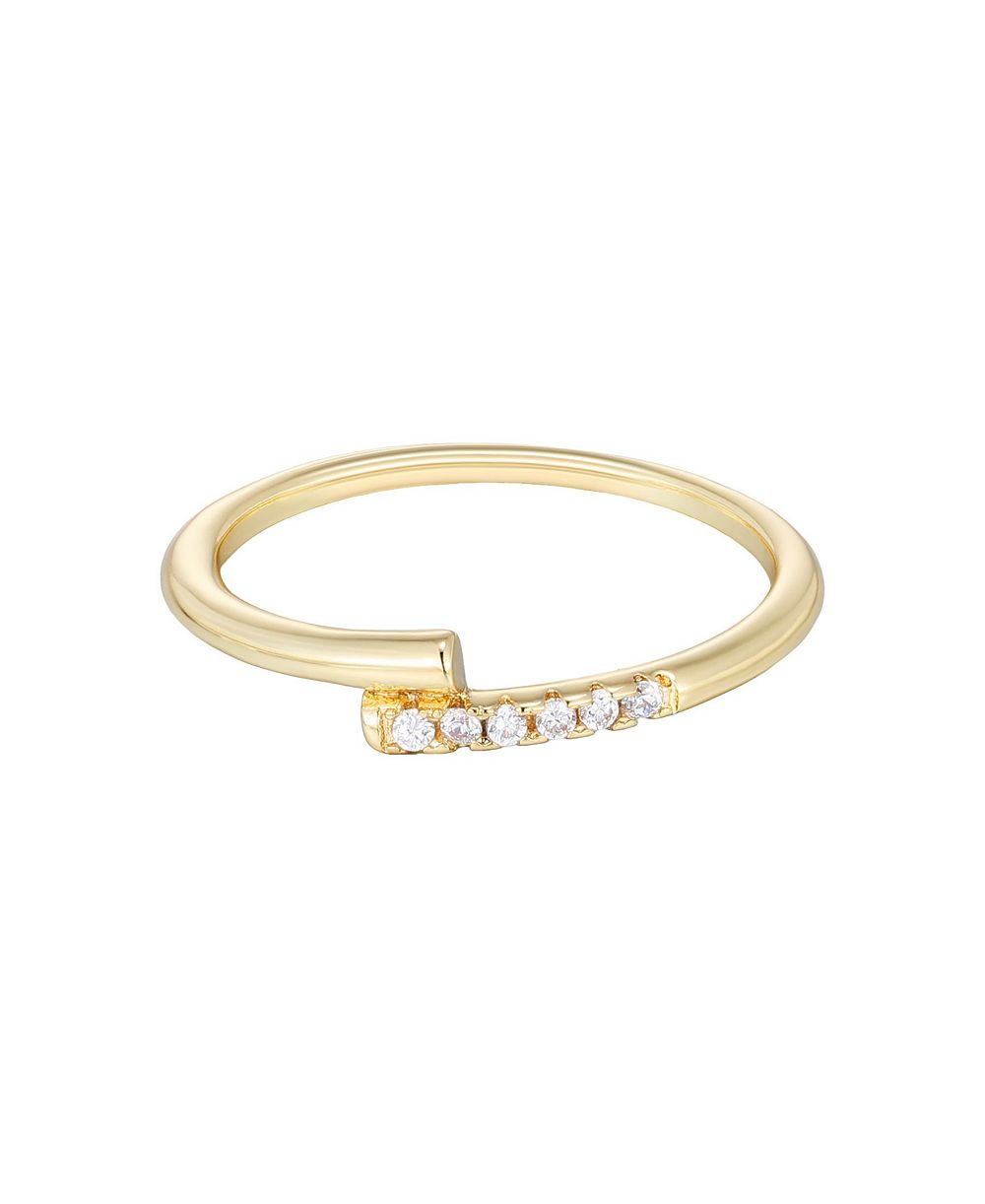 Кольцо ADORNIA Gold Cubic Zirconia Overlap Band