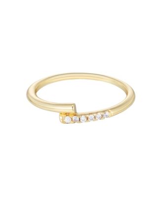 ADORNIA Gold Cubic Zirconia Overlap Band Ring