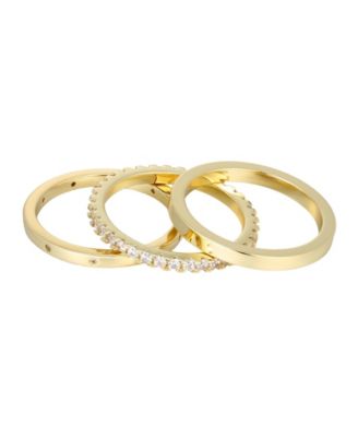 Набор колец ADORNIA Gold Cubic Zirconia 3-Band Rings