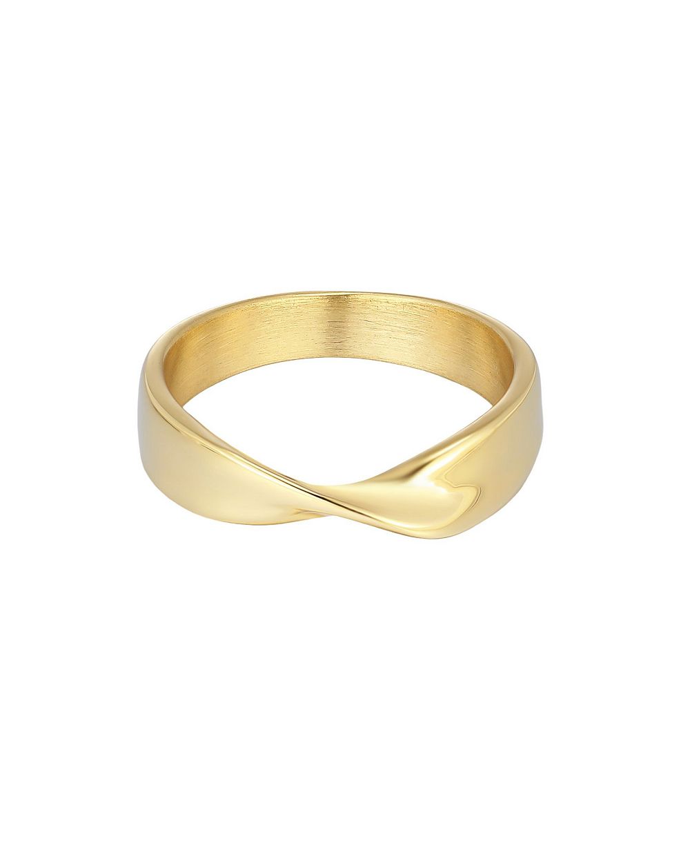 ADORNIA Tarnish Resistant Gold Twist Ring Band Ring