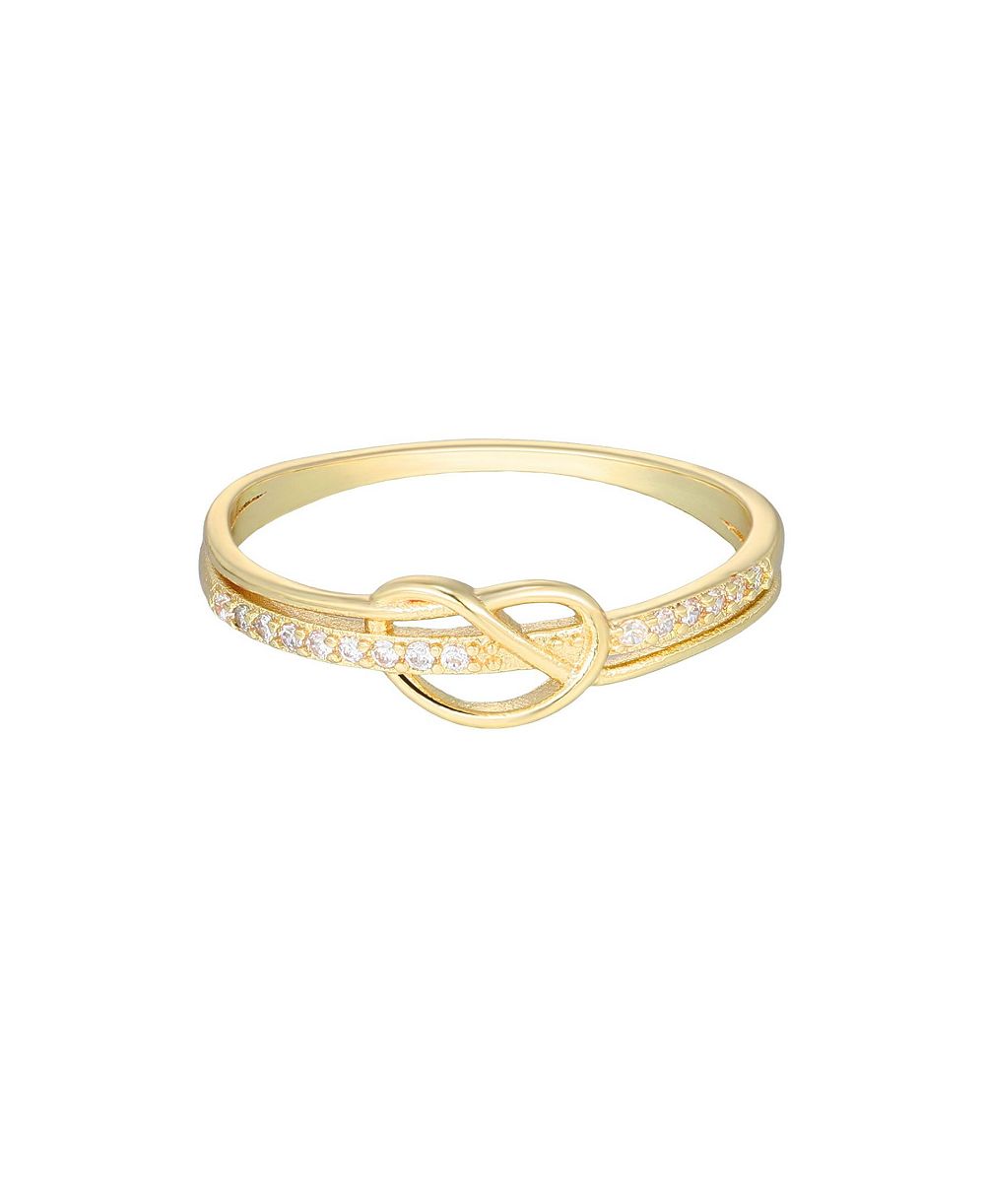 ADORNIA Gold-Plated Cubic Zirconia Knot Ring