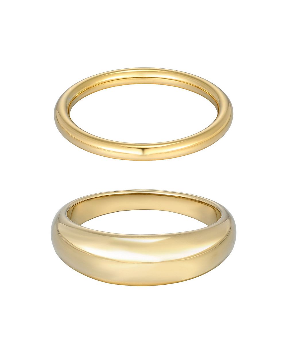 ADORNIA Tarnish Resistant Gold Chunky Dome Ring Set