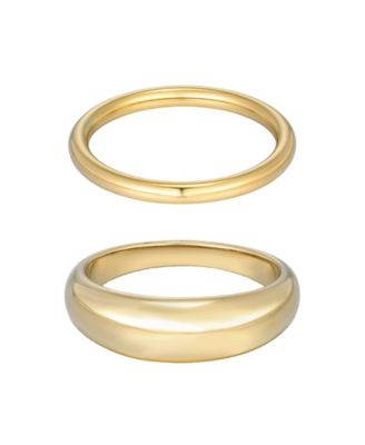 ADORNIA Набор колец Gold Chunky Dome Tarnish Resistant