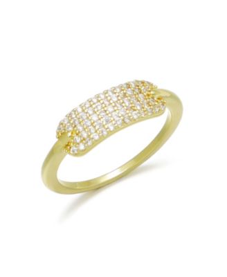 Кольцо ADORNIA Gold-Plated Cubic Zirconia Plate Band