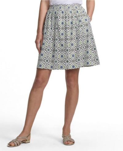 Lands' End Women's Poplin Printed Mini Skirt