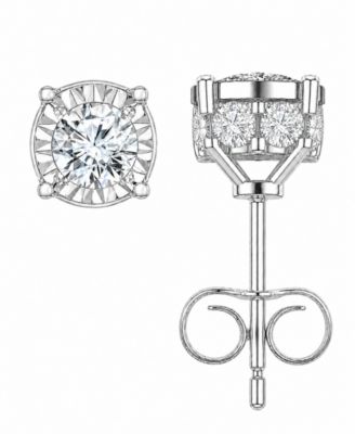 Серьги TruMiracle Diamond Stud Earrings (1 ct. t.w.) 10k White or Yellow Gold