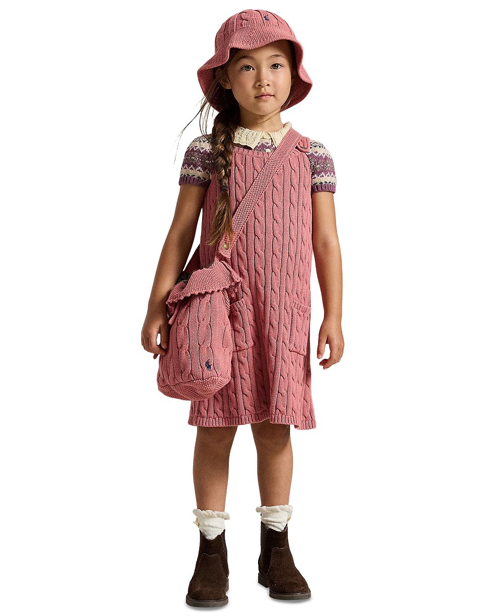 Polo Ralph Lauren Детское вязаное хлопковое платье-свитер 2T-6X