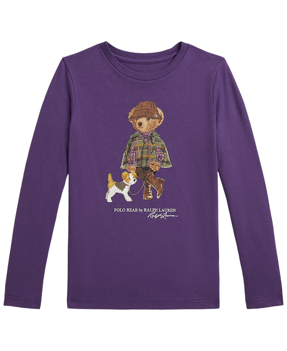 Polo Ralph Lauren Детская футболка Polo Bear с длинным рукавом, размер 2T-6X