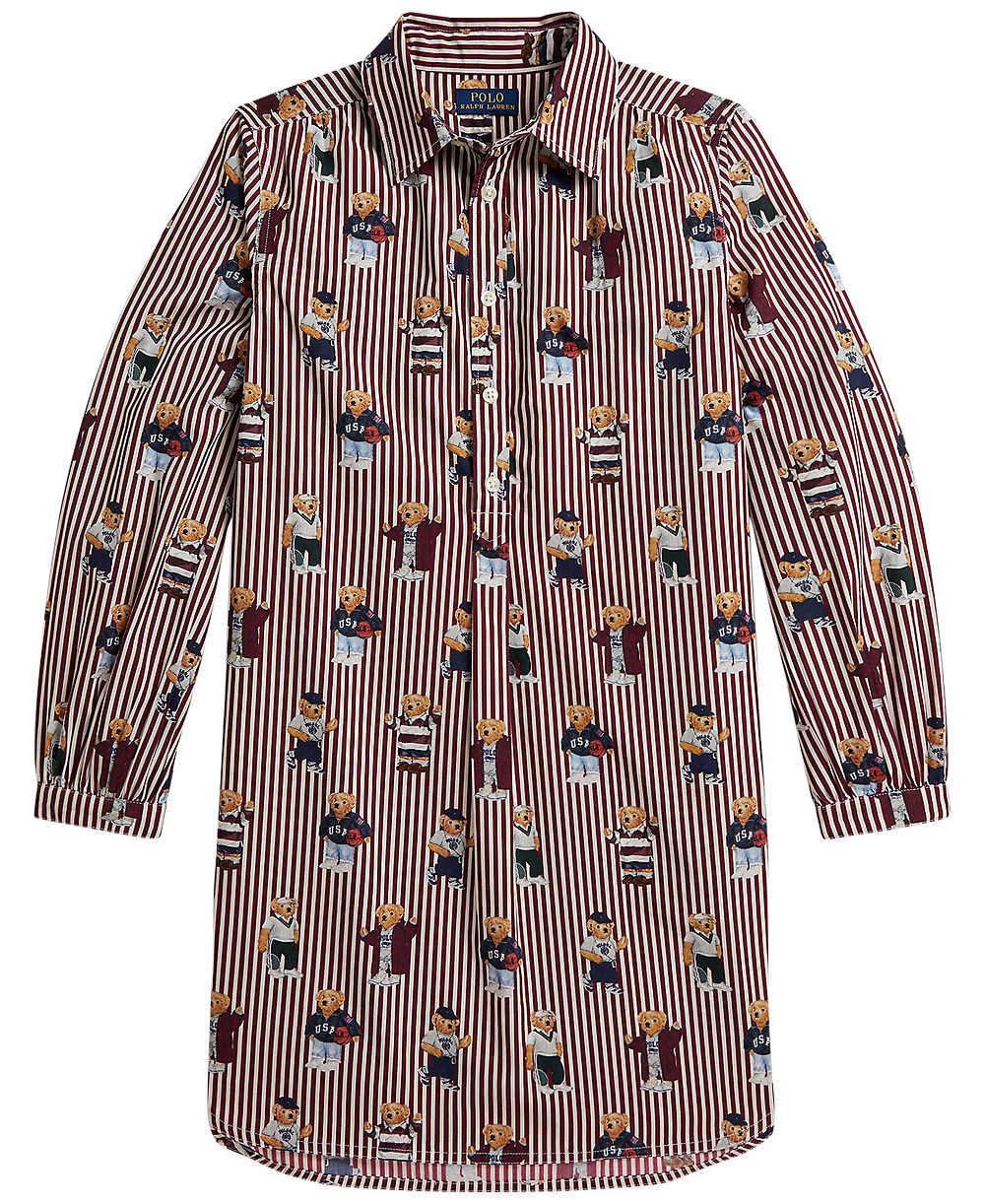 Платье-рубашка Polo Ralph Lauren для девочек, Polo Bear Cotton Poplin