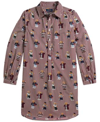 Платье-рубашка Polo Ralph Lauren для девочек, Polo Bear Cotton Poplin