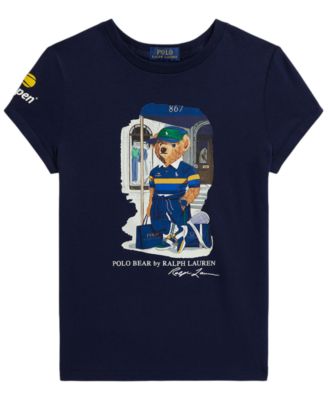 Детская футболка Polo Ralph Lauren Girls' 7-16 US Open Polo Bear