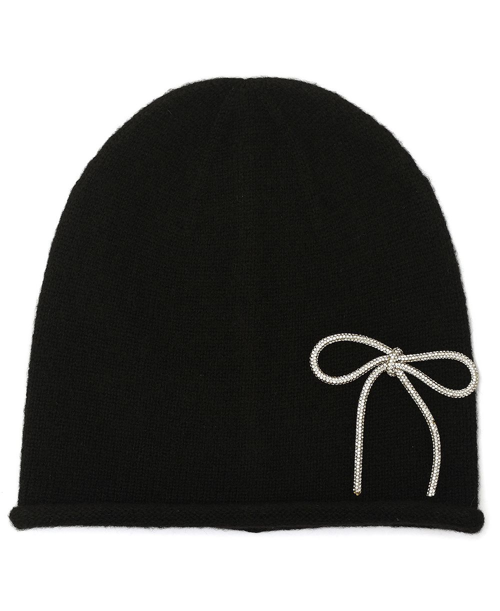 kate spade new york Women's Embellished Bow Knit Beanie