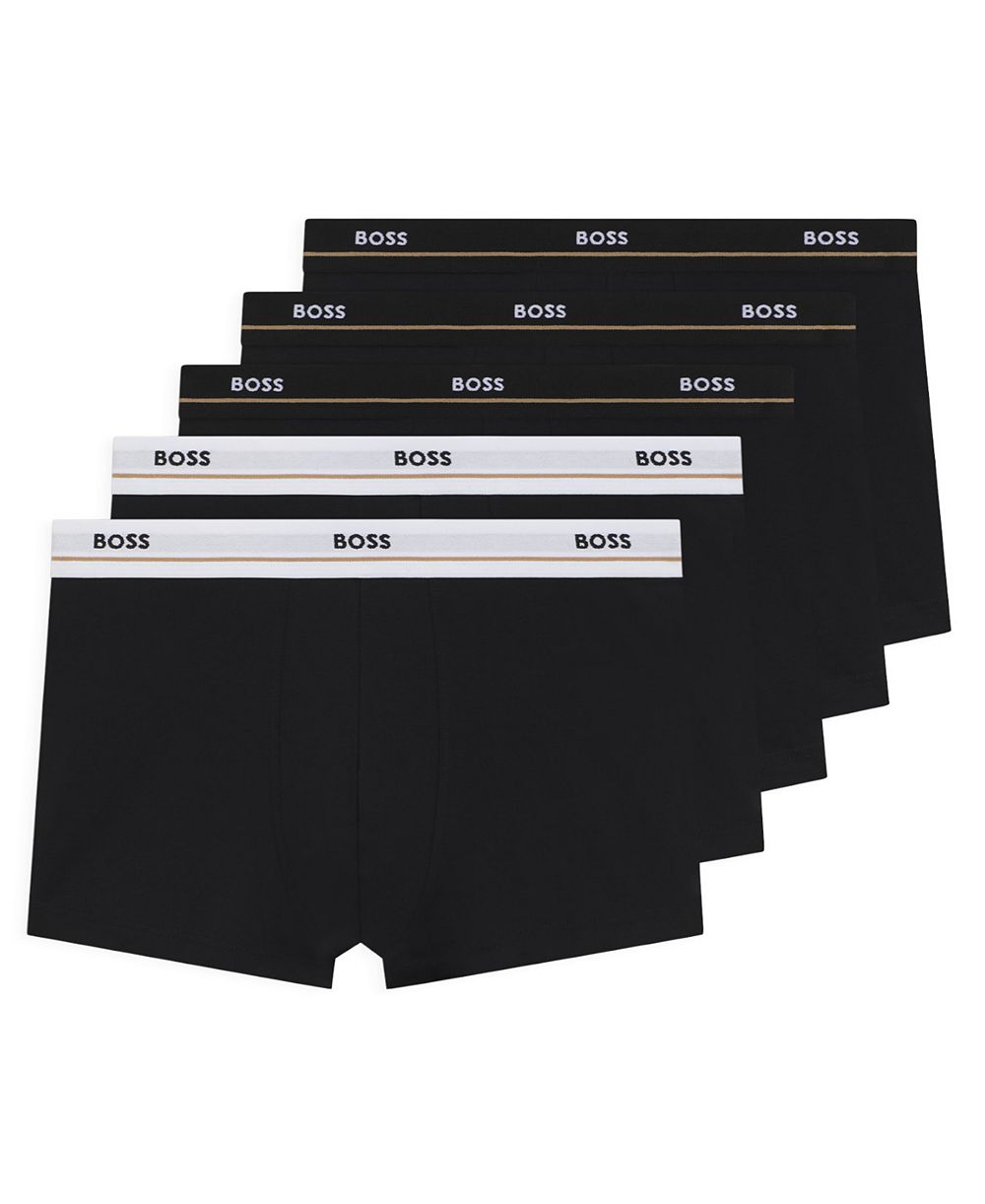 BOSS by Hugo Boss Мужские боксеры из хлопка с логотипом на поясе, набор из 5 штук
