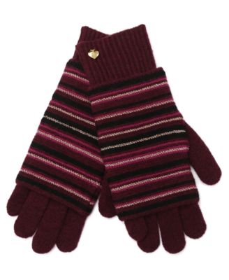 kate spade new york Women's Garter Stitch Stripe Gloves