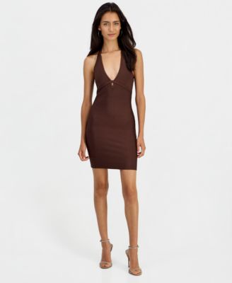 GUESS Women's Alexis Halter Bandage Mini Dress
